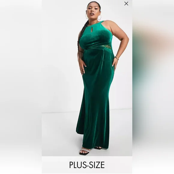 πHPπ Women's ASOS Velvet Keyhole Gown - Picture 1 of 8